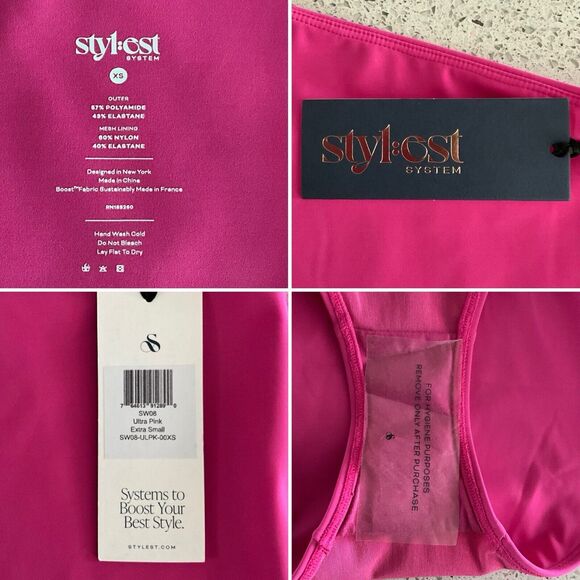 Stylest Swimsuit Pink One Shoulder With Tie One Piece XS - Picture 4 of 8